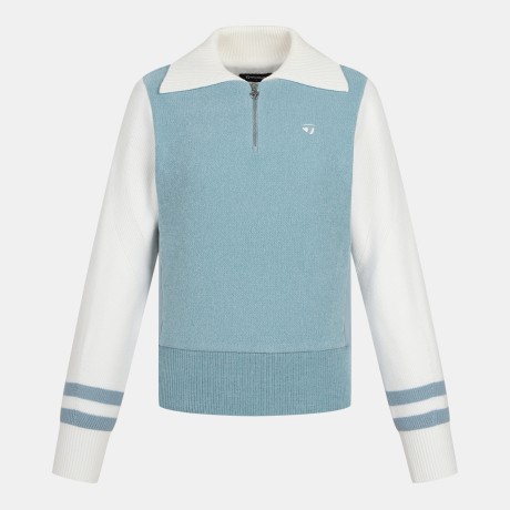 25FW 여성 배색 카라 반집업 니트 TWSHO8124-940