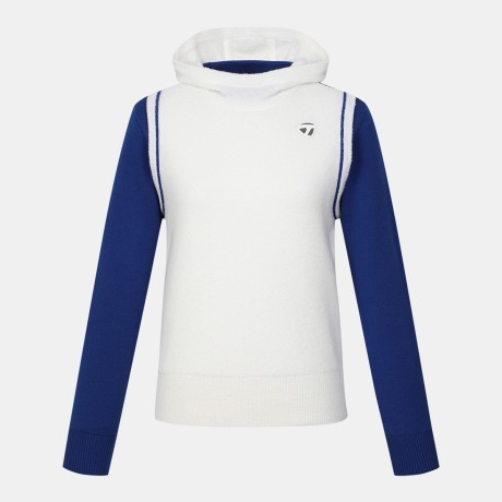 25FW 여성 레이어드룩 후드 방풍 니트 TWSHO8125-907