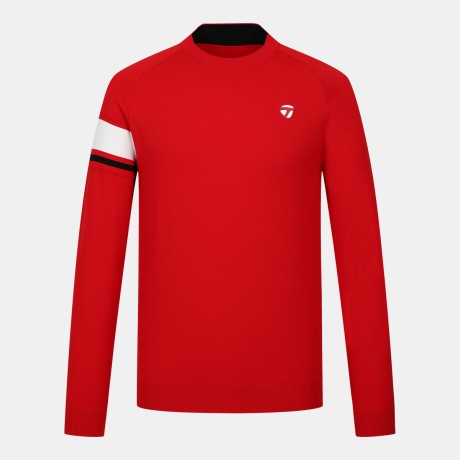 26SS 남성 소매 배색 풀오버 스웨터 TMSR61223-500