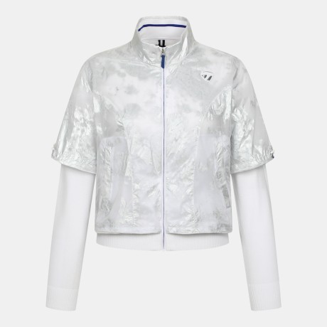 26SS 여성 우븐 하이브리드 집업 니트 가디건 TWSC65121-100