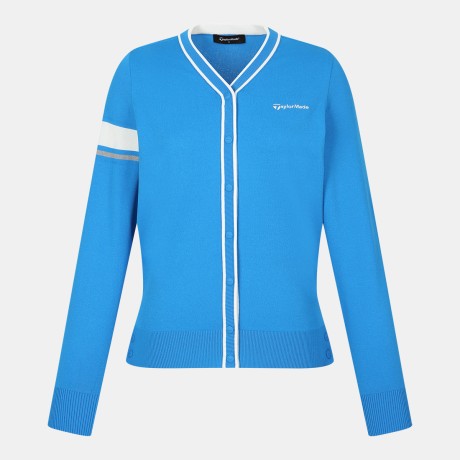 26SS 여성 배색 V넥 니트 가디건 TWSC65224-906