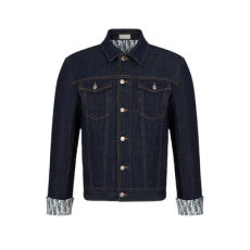 디올 오블리크 재킷 블루 로우 코튼 데님