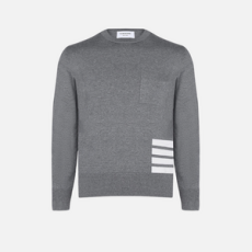 톰브라운 4 스트라이프 울 크루넥 스웨트