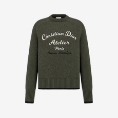 디올 아뜰리에 카키 울 니트 스웨터
