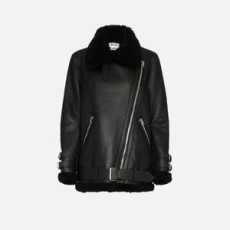 아크네스튜디오 블랙 레더 시어링 무스탕 자켓