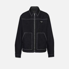 프라다 테크니컬 패브릭 블루종 자켓