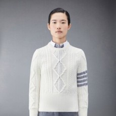 톰브라운 아란 케이블 메리노 4바 크루넥 풀오버