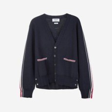 톰브라운 4-바 트라이컬러 100%코튼 가디건