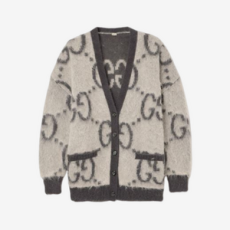 구찌 GG 모헤어 리버시블 오버 그레이 가디건