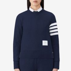 톰브라운 클래식 루프백 스웨트셔츠 네이비