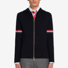 톰브라운 코튼 밀라노 암밴드 후디 네이비