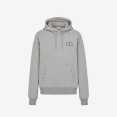 디올 아이콘 후디드 스웨트셔츠 그레이