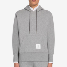 톰브라운 멜란지 브러시드 루프백 후디