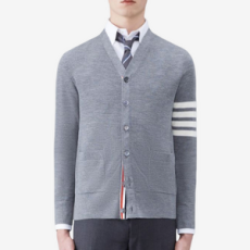 톰브라운 파인 메리노 브이넥 카디건