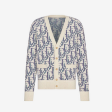 디올 오블리크 가디건 화이트 자카드