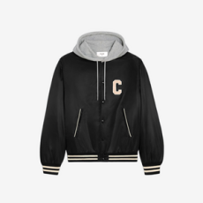 셀린느 오버사이즈 후드 테디 자켓 블랙