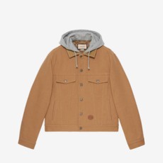 구찌 콘트라스트 후드 데님 자켓