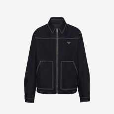 프라다 테크니컬 패브릭 블루종 자켓