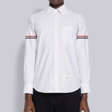 톰브라운 섀도우 핀스트라이프 옥스포드 암밴드 롱 슬리브 셔츠