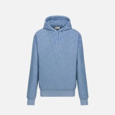 디올 오블리크 릴렉스 핏 후드 블루