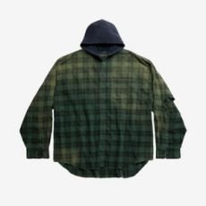 발렌시아가 오버사이즈드 체크 후드 셔츠