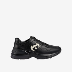 구찌 인터로킹 G 라이톤 스니커즈 블랙 레더