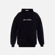 발렌시아가 라지 핏 심볼릭 후디 블랙