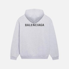 발렌시아가 로고 미디엄 핏 후디 그레이