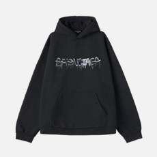 발렌시아가 슬라임 로고 코튼 저지 후디