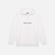 발렌시아가 심볼릭 체스트 크리에이티브 로고 레트로 후드 화이트