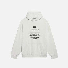 발렌시아가 하이 마이 네임 이즈 후디 화이트