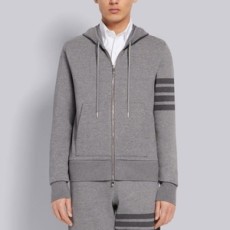 톰브라운 코튼 루프백 릴렉스핏 토널 4-바 집업 후디