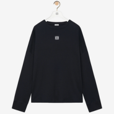 로에베 롱 슬리브 로고 티셔츠 블랙