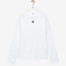 로에베 롱 슬리브 로고 티셔츠 화이트
