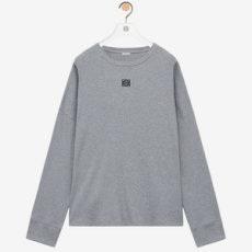 로에베 롱 슬리브 로고 티셔츠 그레이