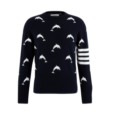 톰브라운 4-바 돌핀 스웨터니트
