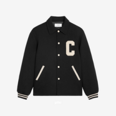 셀린느 텍스처드 울 베이스볼 테디 재킷