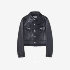 미우미우 크롭 레더 자켓