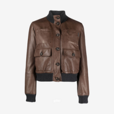 브루넬로 쿠치넬리 가죽 패딩 재킷