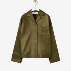 로에베 나파 램스킨 파자마 블라우스 카키그린