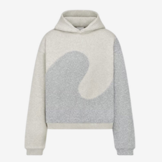 디올 그레이 헤더 코튼 플리스 후드