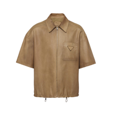 프라다 반팔 나파 가죽 셔츠