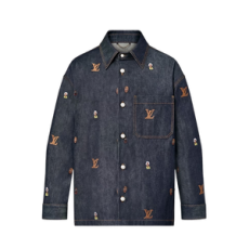 루이비통 자수 데님 오버셔츠 인디고