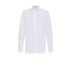 디올 화이트 코튼 포플린 자수 셔츠