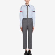 톰브라운 라이트 블루 옥스포드 그로그랭 암밴드 클래식 셔츠