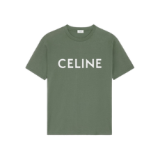 셀린느 로고 프린트 티셔츠 카키