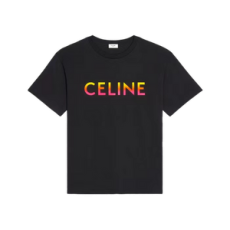 셀린느 그라데이션 로고 코튼 티셔츠 블랙