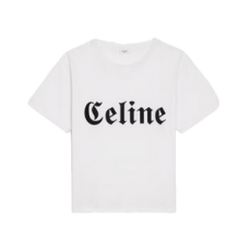 셀린느 고딕 로고 코튼 티셔츠 화이트