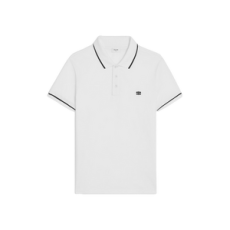 셀린느 코튼 피케 트리옹프 자수 클래식 폴로 셔츠 화이트