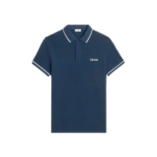 셀린느 코튼 피케 CELINE 자수 클래식 폴로 셔츠 네이비